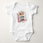Little Star Crayon stijl kussen en kroon Romper (Voorkant)