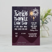 Little Star Cute Gender Neutral Whimsical Folie Uitnodiging (Staand Voorkant)