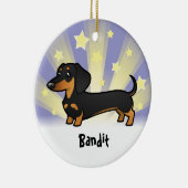 Little Star Dachshund (gladde jas) Keramisch Ornament (Rechts)