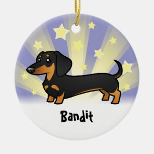 Little Star Dachshund (gladde jas) Keramisch Ornament