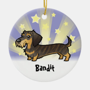 Little Star Dachshund (wirehair) Keramisch Ornament
