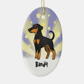 Little Star Doberman Pinscher (floppy ears) Keramisch Ornament (Rechts)