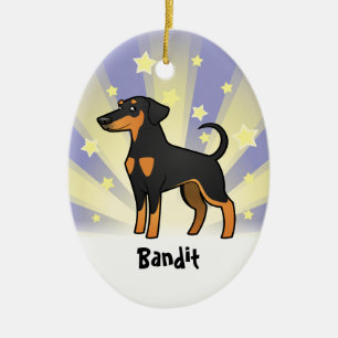 Little Star Doberman Pinscher (floppy ears) Keramisch Ornament