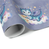 Little Star Dragon Boy Baby shower Cadeaupapier (Rol Hoek)