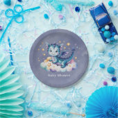 Little Star Dragon Boy Baby shower Papieren Bordje (Feest)