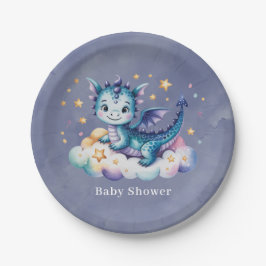 Little Star Dragon Boy Baby shower Papieren Bordje