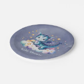 Little Star Dragon Boy Baby shower Papieren Bordje (Gekanteld)