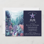 Little Star Elegant Ocean Starfish Baby shower Kaart (Voorkant)