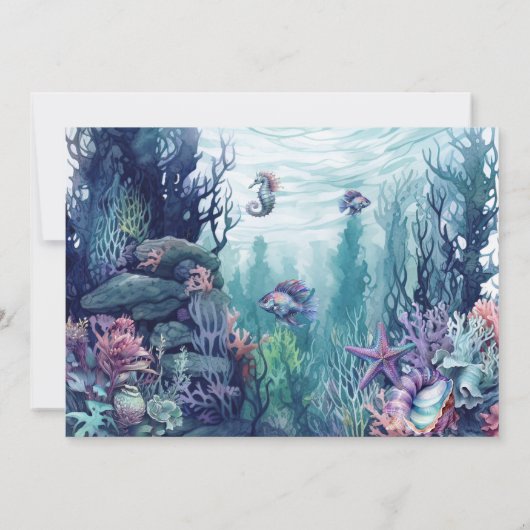 Little Star Elegant Ocean Starfish Baby shower Kaart (Achterkant)