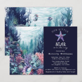 Little Star Elegant Ocean Starfish Baby shower Kaart (Voorkant / Achterkant)