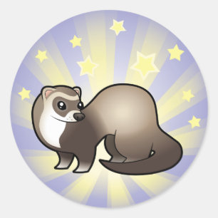 Little Star Ferret Ronde Sticker