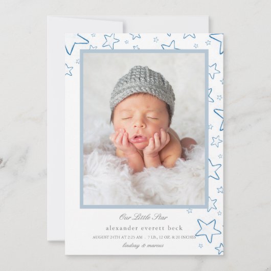 Little Star geboorte aankondiging (Voorkant)
