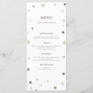 Little Star Gender Neutraal Baby shower Menu