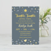 Little Star Gender Neutral Baby shower Invitation Kaart (Staand voorkant)