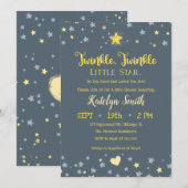 Little Star Gender Neutral Baby shower Invitation Kaart (Voorkant / Achterkant)