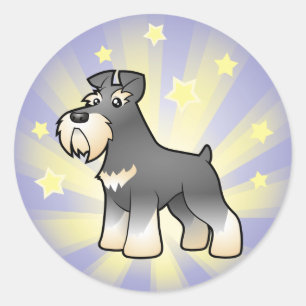 Little Star Giant/Standard/Miniature Schnauzer Ronde Sticker