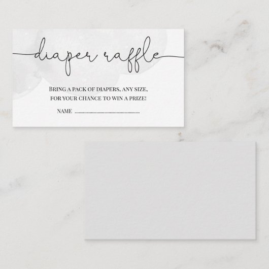 Little Star Grey Baby shower Diaper Raffle Informatiekaartje (Voorkant / Achterkant)
