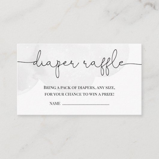 Little Star Grey Baby shower Diaper Raffle Informatiekaartje (Voorkant)
