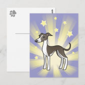 Little Star Greyhound/Whippet/Italy Greyhound Briefkaart (Voorkant / Achterkant)