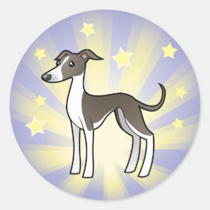 Little Star Greyhound/Whippet/Italy Greyhound Ronde Sticker