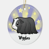 Little Star Guinee Pig (lang haar) Keramisch Ornament (Links)