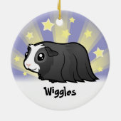 Little Star Guinee Pig (lang haar) Keramisch Ornament (Achterkant)