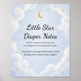 Little Star Luier Notities Baby Shower Spel Bord Poster