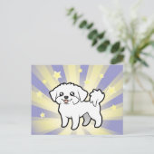 Little Star Maltese (puppy cut) Briefkaart (Staand voorkant)