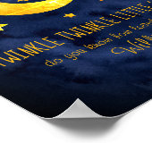 Little Star Name Moon & Star Waterverf Whimsical Poster (Hoek)