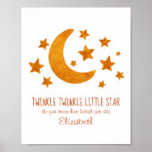 Little Star Name Moon & Star Waterverf Whimsical Poster (Voorkant)