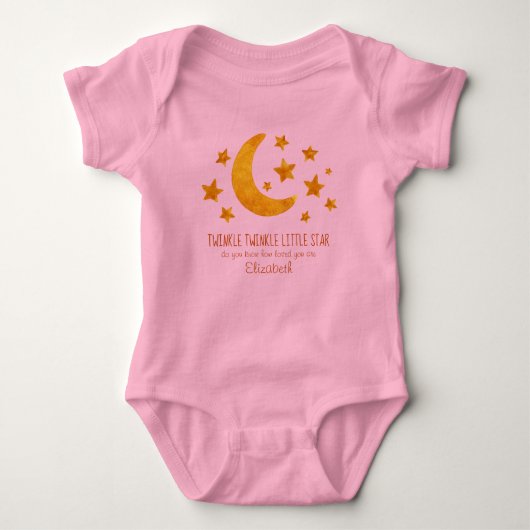 Little Star Name Moon & Star Waterverf Whimsical Romper (Voorkant)
