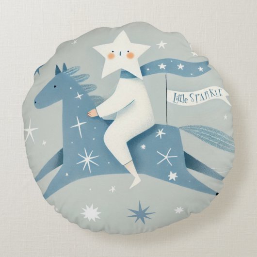 Little Star Nursery Baby Rond Kussen (Achterkant)