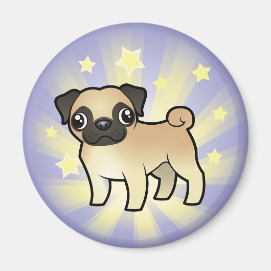 Little Star Pug Magneet (Voorkant)