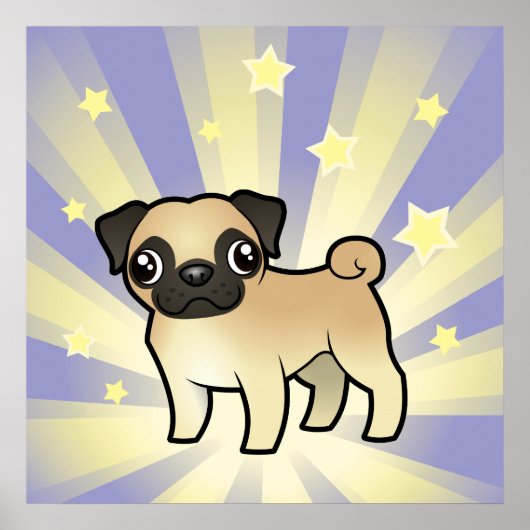 Little Star Pug Poster (Voorkant)