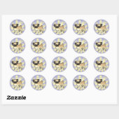 Little Star Pug Ronde Sticker (Vel)