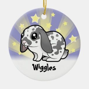 Little Star Rabbit (floppy ear glans) Keramisch Ornament