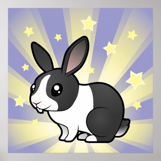 Little Star Rabbit (uppy ear gladde hair) Poster (Voorkant)
