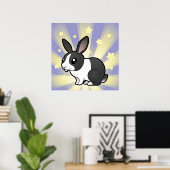 Little Star Rabbit (uppy ear gladde hair) Poster (Thuiskantoor)