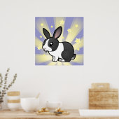 Little Star Rabbit (uppy ear gladde hair) Poster (Keuken)