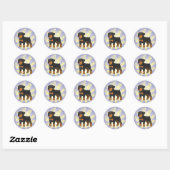 Little Star Rottweiler Ronde Sticker (Vel)