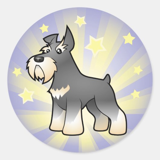 Little Star Schnauzer Ronde Sticker (Voorkant)