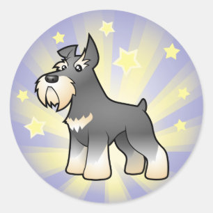 Little Star Schnauzer Ronde Sticker