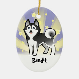 Little Star Siberian Husky/Alaskan Malamute Keramisch Ornament