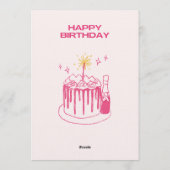 Little Star Turns 1 – Editable First Birthday Invi Kaart (Achterkant)