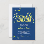 Little Star Twins BABY SHOWER of SIP & SEE Kaart (Voorkant)