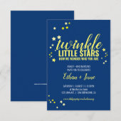 Little Star Twins BABY SHOWER of SIP & SEE Kaart (Voorkant / Achterkant)