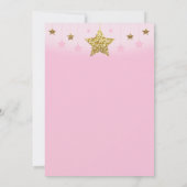 Little Star verjaardagsuitnodiging in roze en goud Kaart (Achterkant)