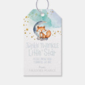 Little Star Woodland Fox Baby shower Cadeaulabel (Voorkant)