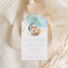 Little Star Woodland Fox Baby shower Cadeaulabel