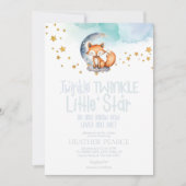 Little Star Woodland Fox Baby shower Kaart (Voorkant)